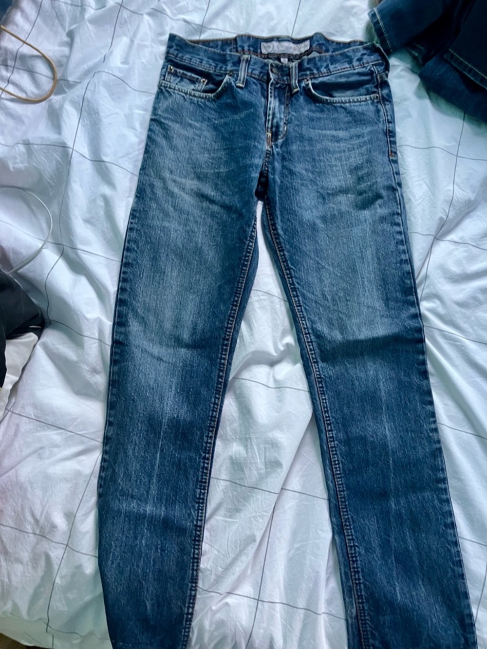 Women's Skinny Jeans - Mid/Dark Blue Stretch Skinny